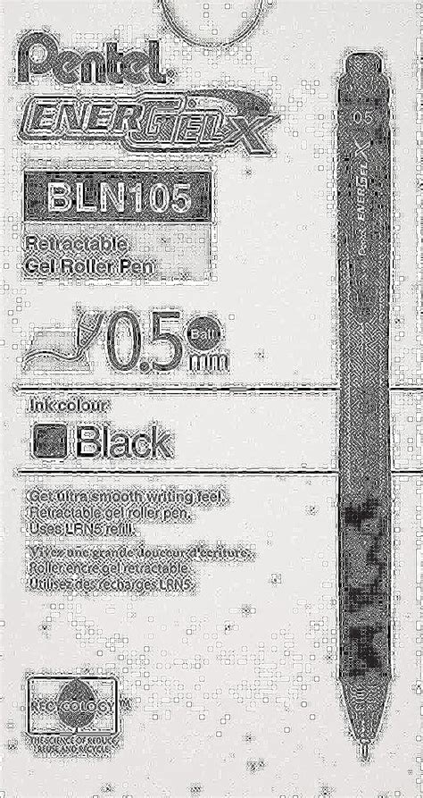 Pentel EnerGel-X Retractable Liquid Gel Pen 0.5mm Needle Tip Black Ink, Box of 12 (BLN105-A ...