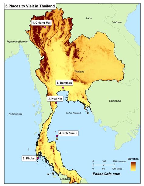 Top Five Places to Visit while in Thailand (Map) - Pakse Cafe