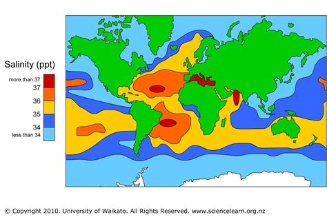 Map of ocean salinity — Science Learning Hub