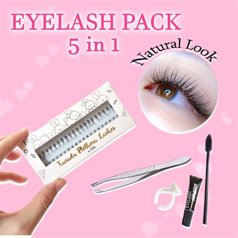 PAKET EYELASH NATURAL 5in1 - EYELASH EXTENSION - Bulu mata pinset sisir mascara lem -NATURAL ...