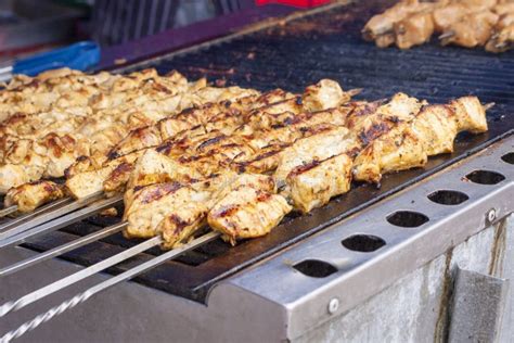 Chicken kebab skewers stock photo. Image of shish, delicious - 55202158