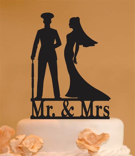 USMC Mr. and Mrs. Wood Wedding Cake Topper Marine and Bride Wedding Cake Topper, Custom Mr ...