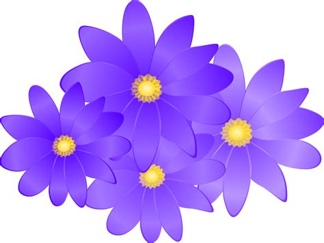 Bunch of Purple Daisy PNG Clipart - MyFreeDrawings