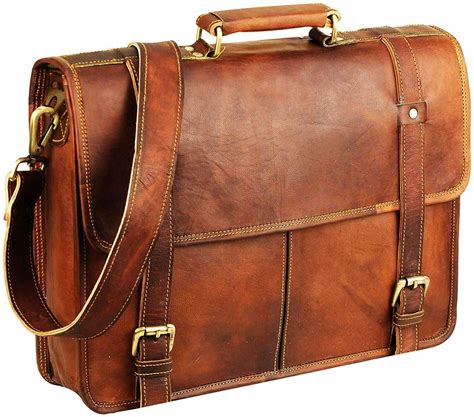 Vintage Classic Leather Messenger Bag For Men Leather Briefcase For Business use - Bags