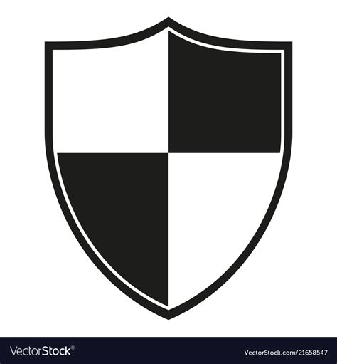 Black and white crossed shield silhouette Vector Image