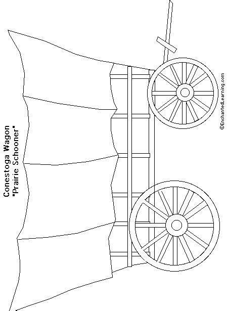 Covered Wagon Coloring Page - Enchanted Learning