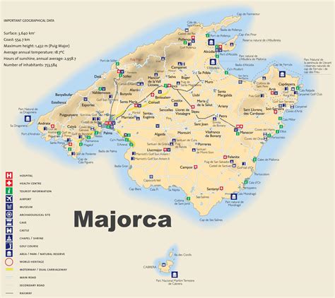 Majorca island map, Spain | Cities and counties on the map