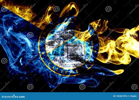 Santa Ana City Smoke Flag, California State, United States of am Stock ...