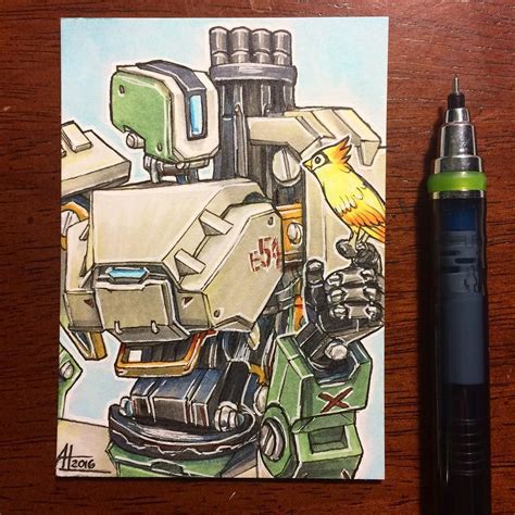 Beep boop Bastion #overwatch #bastion #fanart #aceo #sketchcard #art # ...