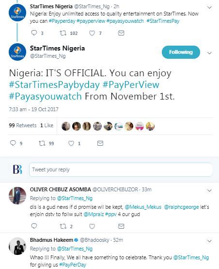 Startimes Introduces Pay-per-day Plan From November 1st - TV/Movies - Nigeria