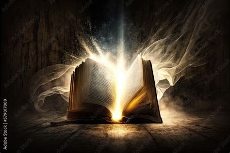 Holy Bible with rays of light coming out. AI generative. Stock Illustration | Adobe Stock