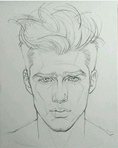 Dibujo de la cara del hombre de moda: el dibujo fresco sirve la forma de la cara. Visita ... # ...