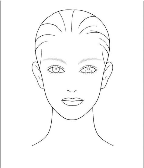 Blank Face Template for Makeup and Foundation