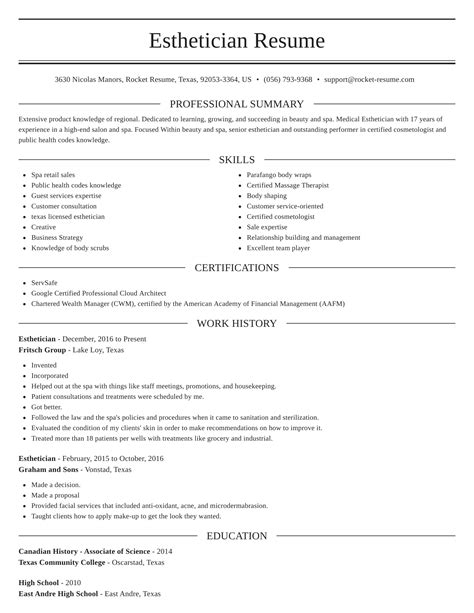 Esthetician Resumes | Rocket Resume