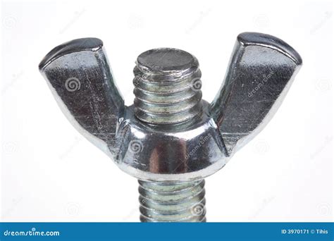 Bolt and wing nut stock image. Image of aluminum, white - 3970171