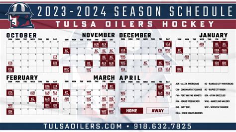 Tulsa Oilers Schedule 2024-24 - Eilis Harlene