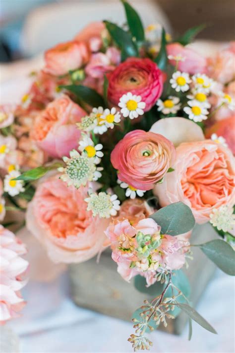 Pink Floral Centerpiece with Peonies and Garden Roses