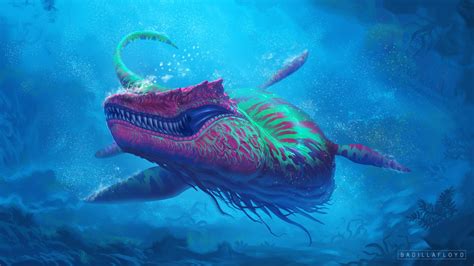 Download Underwater Creature Fantasy Sea Monster 4k Ultra HD Wallpaper by Francisco Badilla