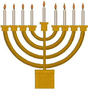 Hanukkah Menorah embroidery design | WindstarEmbroidery.com