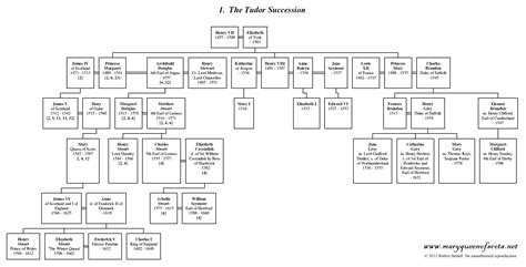 Family Tree of The Tudor Succession - maryqueenofscots.net | The tudor, Family tree, Tudor