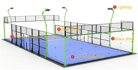 Complete Padel Court Kit: Grass, Framework, Glass Walls & More