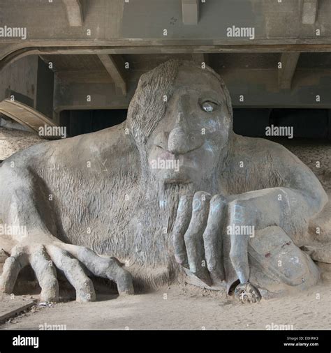 Sculpture under the bridge, Fremont Troll, Aurora Bridge, Fremont ...