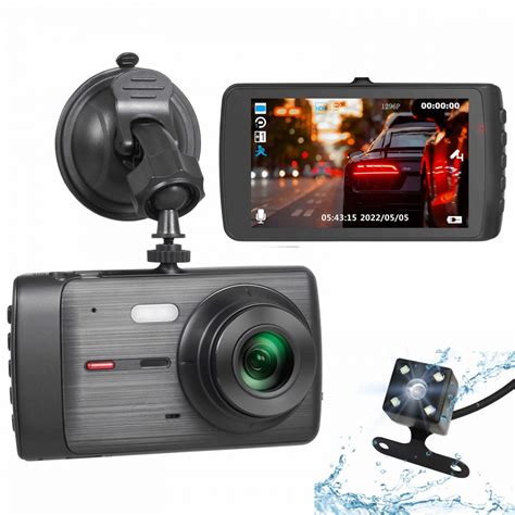 Dual-Lens Dash Cam 1080P Full HD In Car DVR Front And Rear Cameras 4 ...