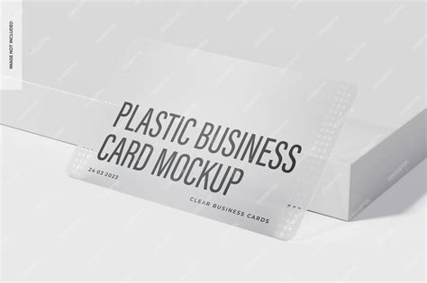 Premium PSD | Clear Plastic Business Card Mockup, Leaned