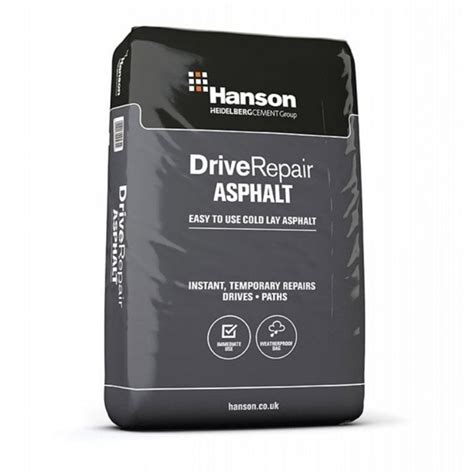 Hanson Drive Repair Asphalt - Cold Lay Tarmac 25kg | Build & Plumb