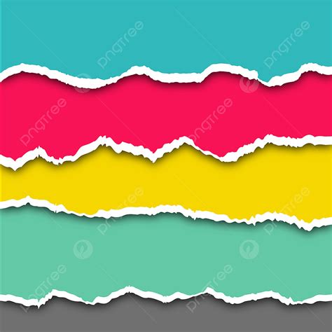 Torn Paper Ripped Vector PNG Images, Torn Color Paper Set Wallpaper ...