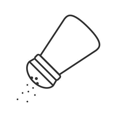 Salt or pepper shaker linear icon. Thin line illustration. Spice ...