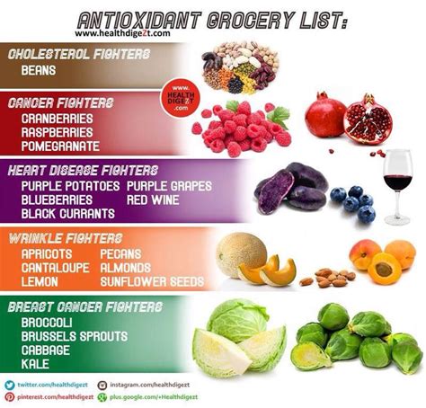 Antioxidants | Anti oxidant foods, Fruits and vegetables list, Healing food