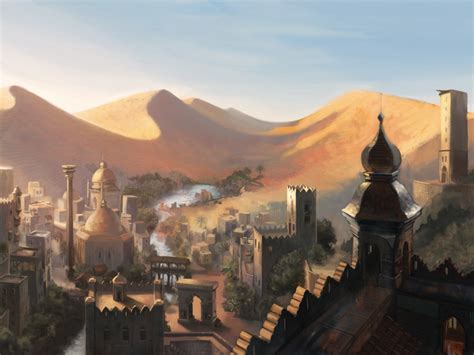 City in the desert | Fantasy places, Fantasy city, Fantasy landscape