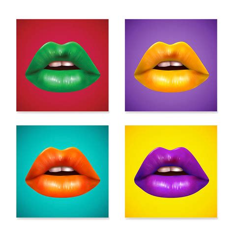 Pop Art Lips - Set of 4, Pop Art Lips – EzPosterPrints