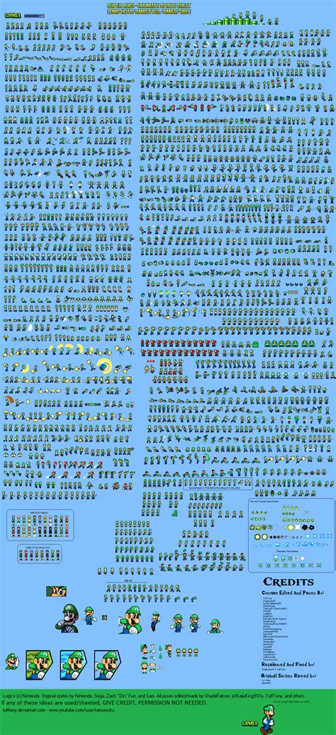 New SMBHotS Luigi Sprite Sheet by HeiseiGoji91 on DeviantArt