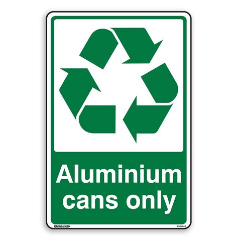 Aluminium Cans Only - Recycling Sign - Self Adhesive Sticker (A4-210mm ...