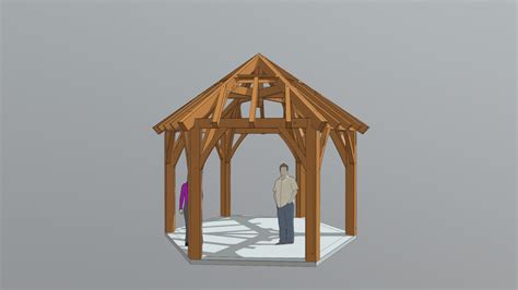 Hexagonal Gazebo Plans - 3D model by Timber Frame HQ (@timberframehq)