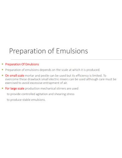 Emulsion - Examples, PDF | Examples