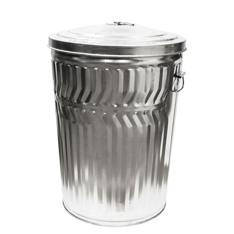 20 Gallon Galvanized Steel Trash Can & Lid | U.S. Plastic Corp.