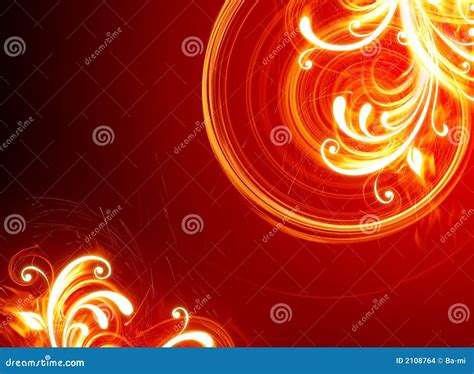 Fiery flowers stock illustration. Illustration of flower - 2108764