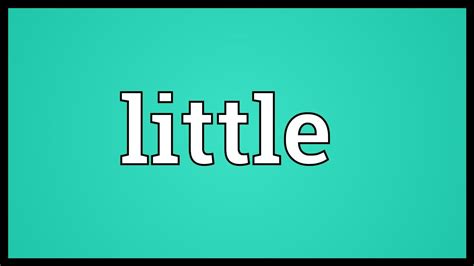 Little Meaning - YouTube