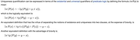 Uniqueness predicate (Discrete mathematics) - Mathematics Stack Exchange