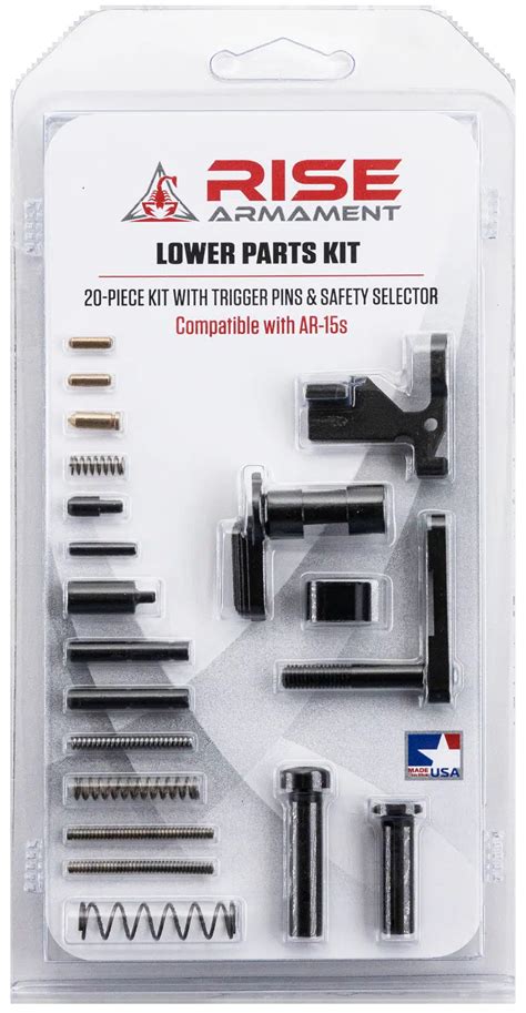 RISE Armament AR 15 Lower Parts Kit With Trigger Pins & Safety Selector