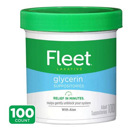 Fleet Laxative Glycerin Suppositories For Adult Constipation, 100 Count ...