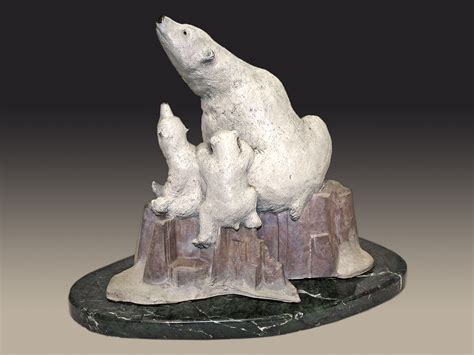 Chris Bell Limited Edition Bronze - Polar Bears - Scrimshaw Gallery