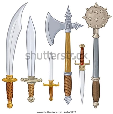 Old Weapons Collection No1 Stock Vector (Royalty Free) 76460839