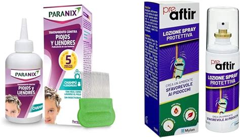 Paranix Pidocchi e Lendini Shampoo - 200 ml & Aftir Preaftir 400550447 Lozione Spray Protettiva ...