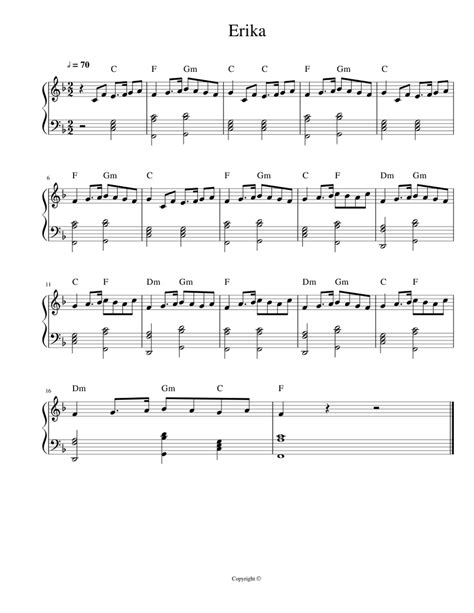 Erika Sheet music for Piano (Solo) | Musescore.com