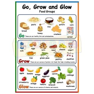 Go, Grow and Glow A4 Size Laminated Educational Wall Chart for Kids presyo ₱30