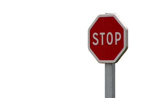 Stop Sign Isolated On White Free Stock Photo - Public Domain Pictures